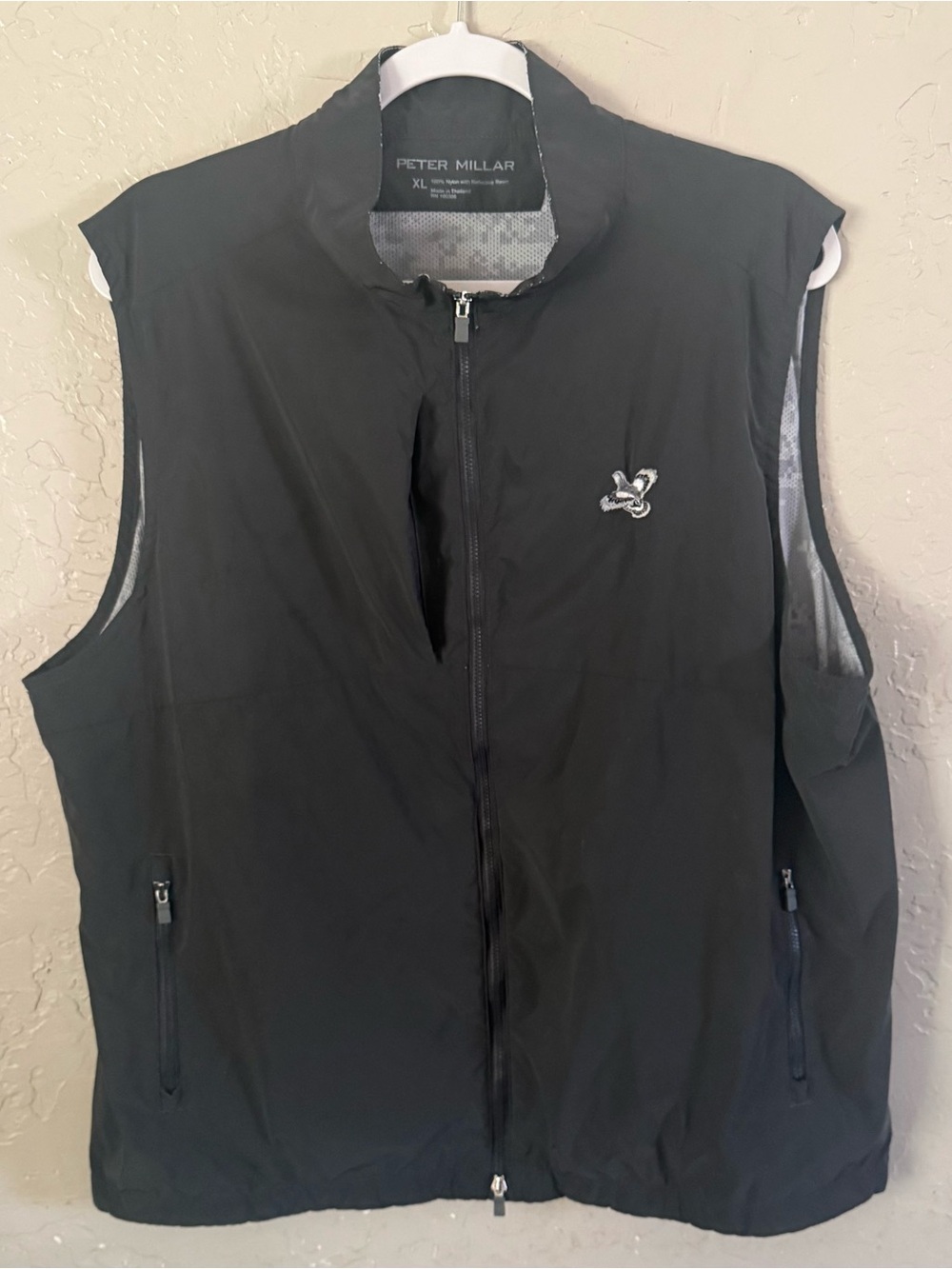 Peter Millar Black Full-Zip Golf Vest with Logo